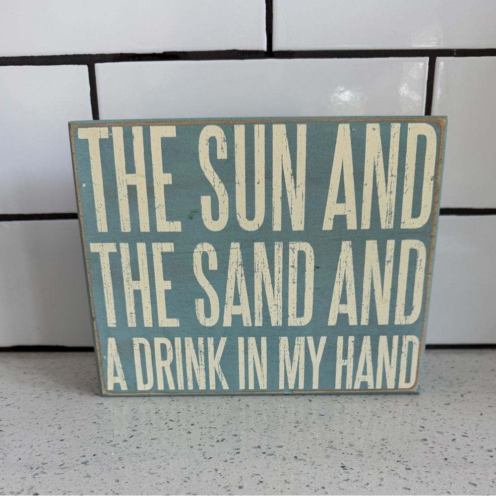 Primitives by Kathy Sun Sand Drink Wall Plaque Coastal EUC